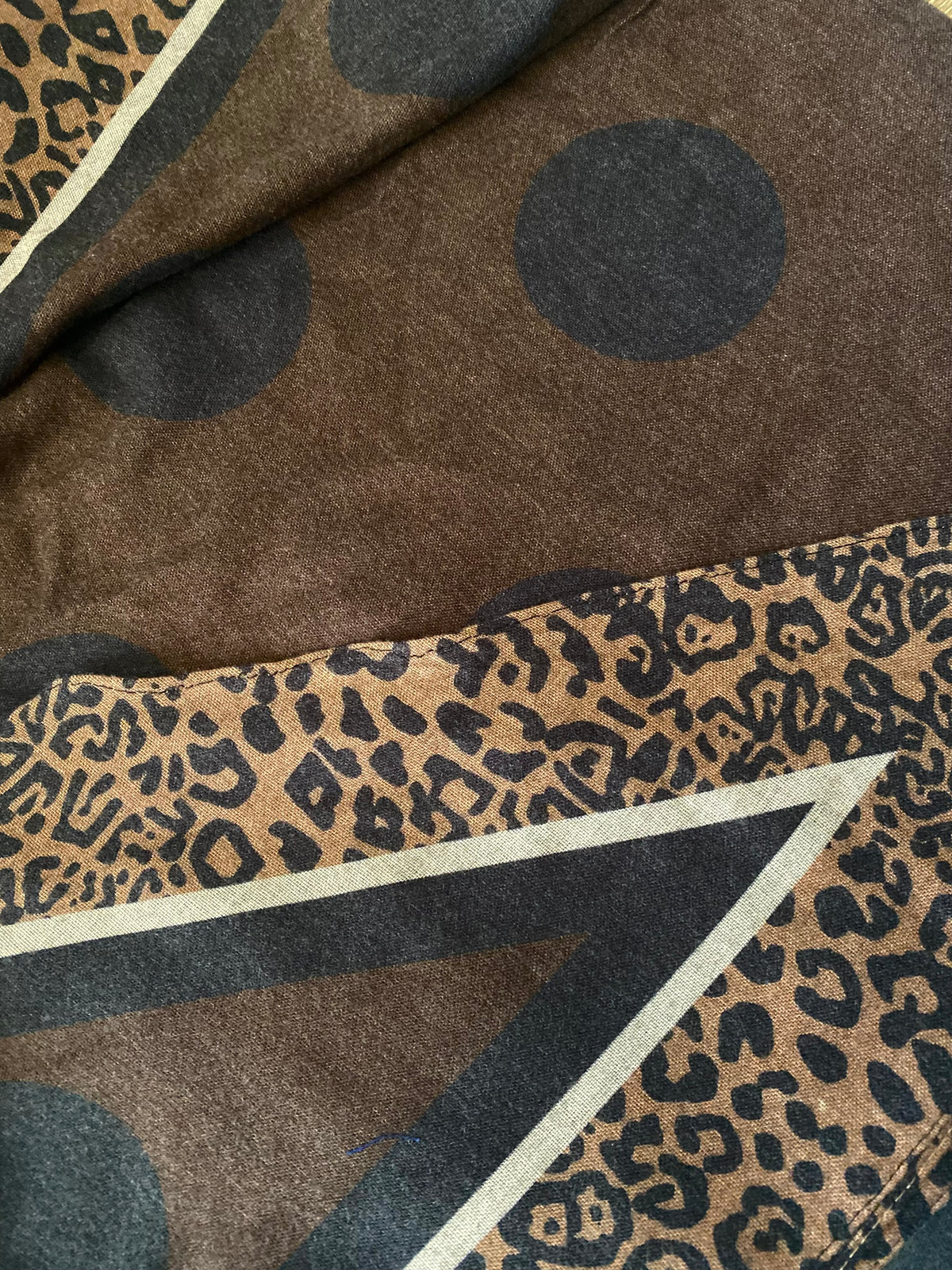 FOULARD TRIANGLE 12 100% VISCOSE  CAFE