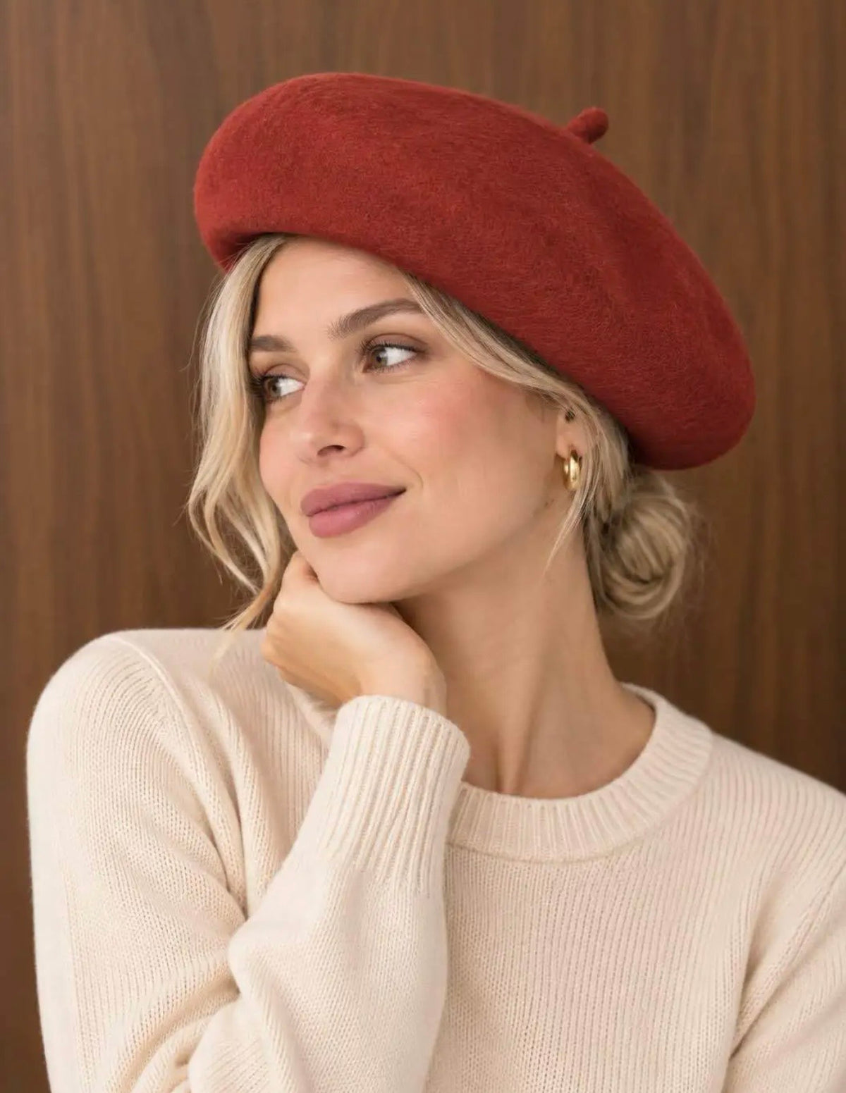 BERET LAINE  BRIQUE