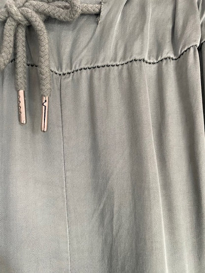 PANTALON PALAZZO KAKI   38/46  EFFET SOIE