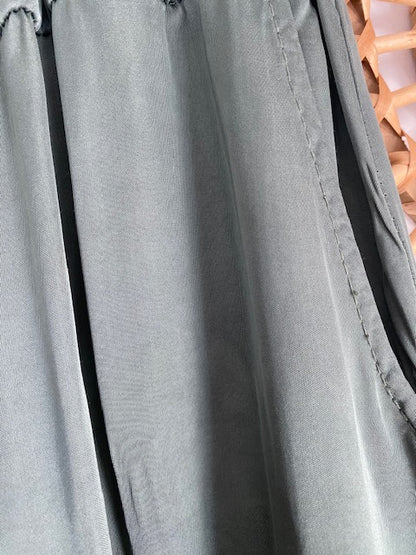PANTALON PALAZZO KAKI   38/46  EFFET SOIE