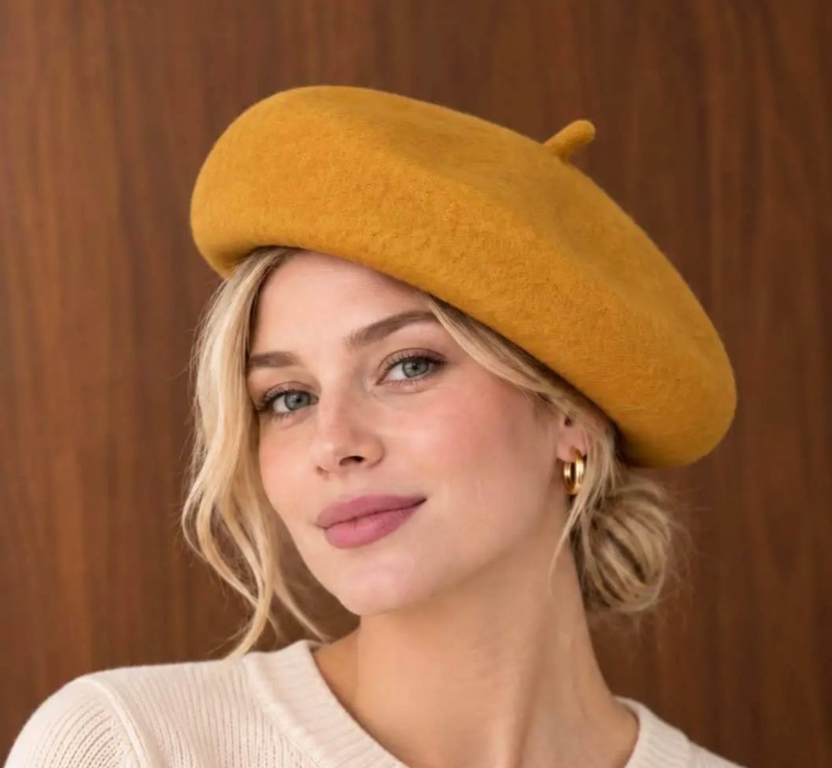 BERET LAINE  MOUTARDE