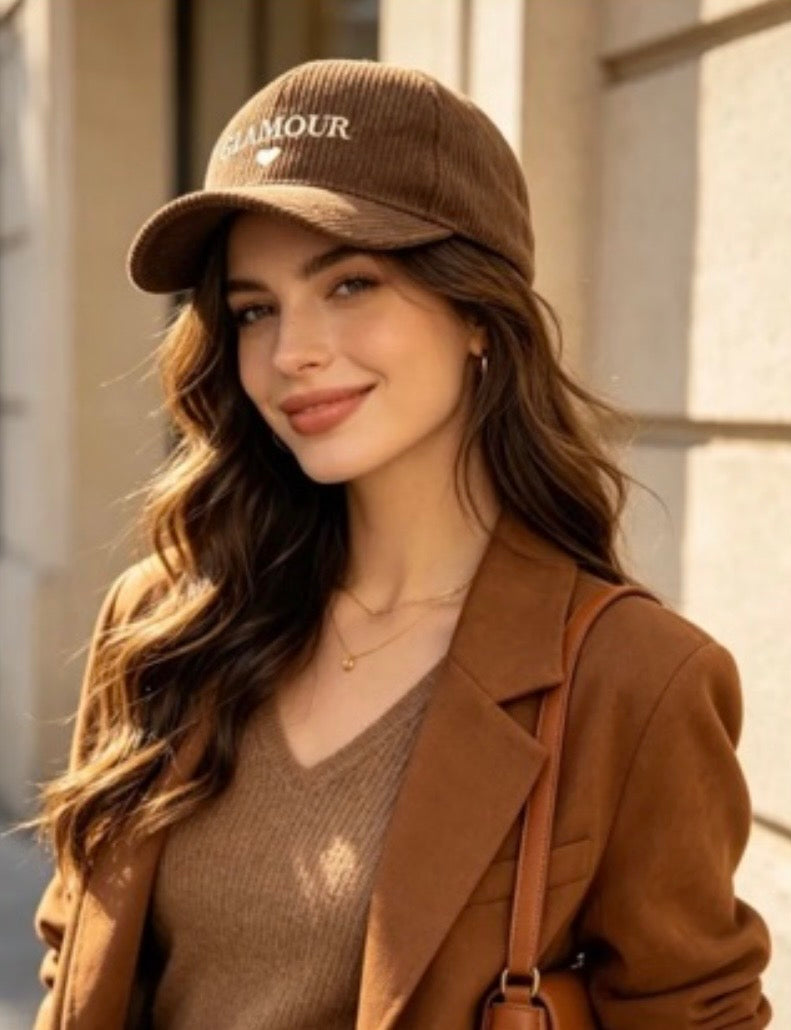CASQUETTE VELOURS GLAMOUR  CHOCO  TU