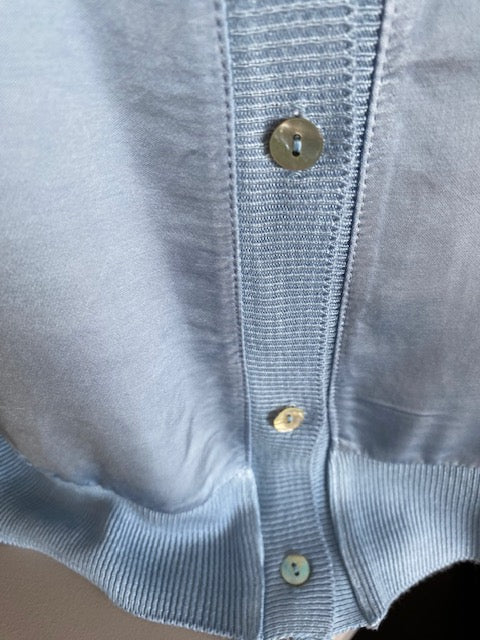 VESTE GILLETTA  BLEUE  SOIE   TAILLE UNIQUE 40/44