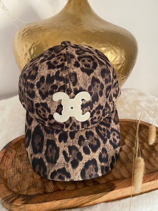 CASQUETTE CELINA  LEOPARD CHOCOLAT  TU
