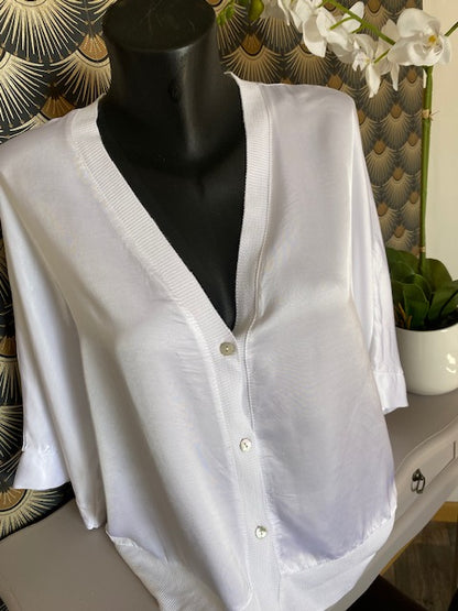 VESTE GILLETTA  BLANCHE  SOIE   TAILLE UNIQUE 40/44
