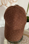 CASQUETTE VELOURS CHOCO STRASS TU
