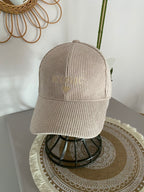 CASQUETTE VELOURS ICONIC ECRU  TU