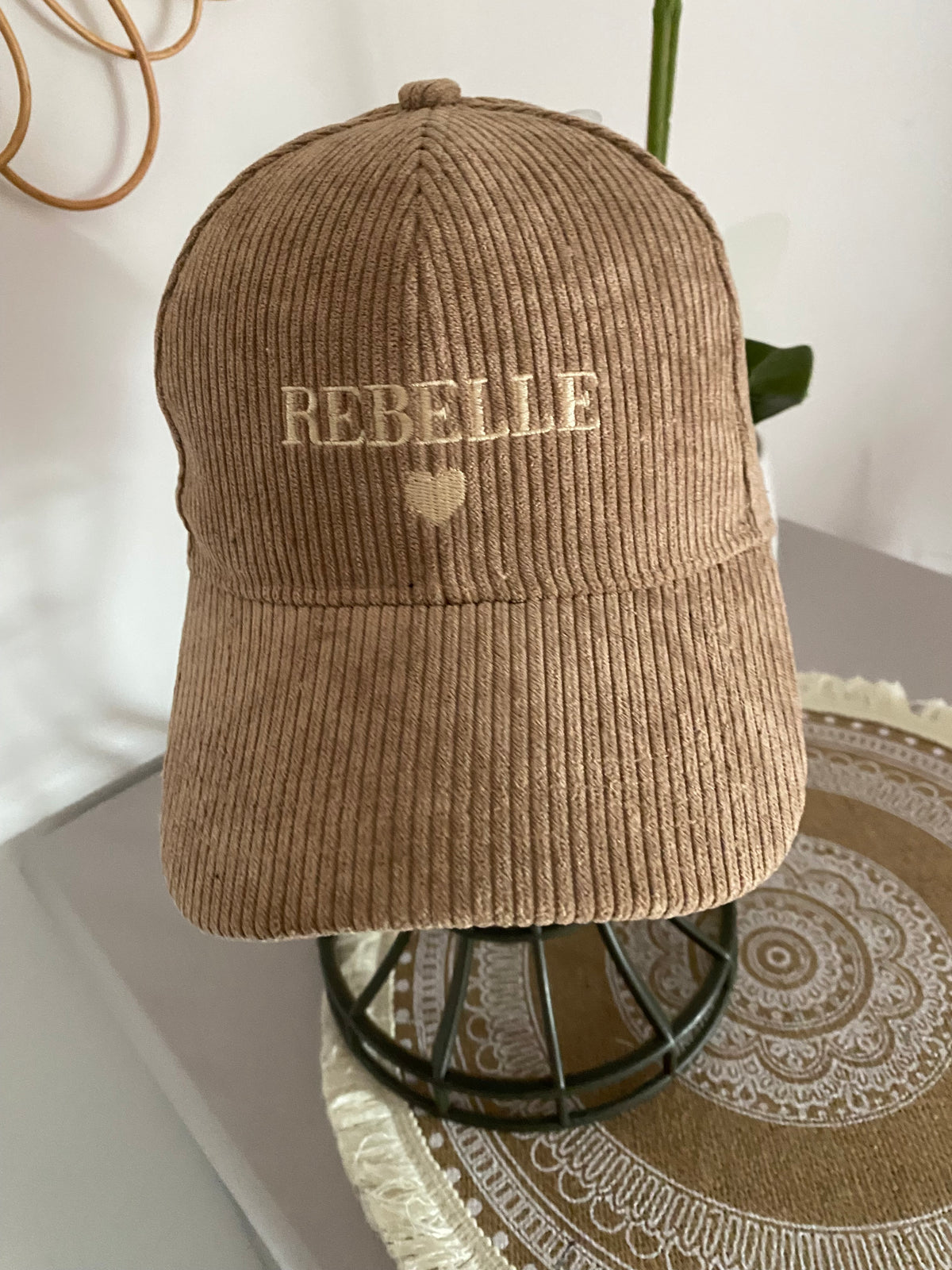 CASQUETTE VELOURS REBELLE BEIGE   CHOCO  TU