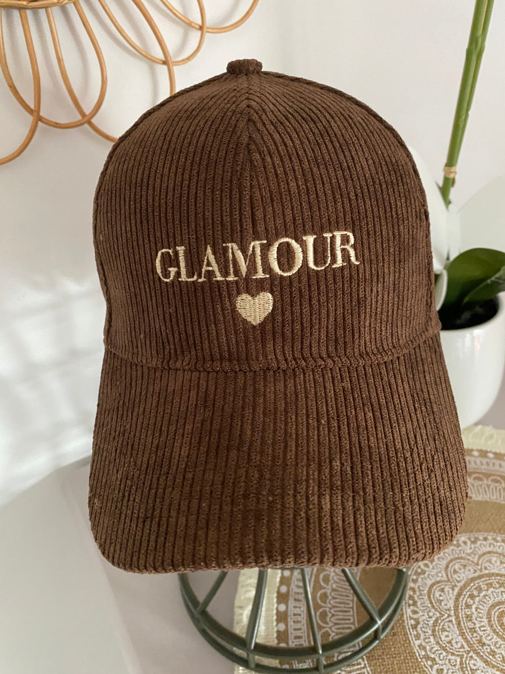 CASQUETTE VELOURS GLAMOUR  CHOCO  TU