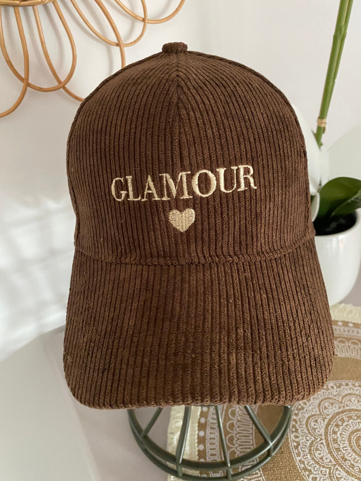 CASQUETTE VELOURS GLAMOUR  CHOCO  TU