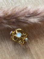 BAGUE FLEURS AVEC PIERRES NATURELLES  NACRE