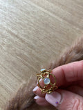 BAGUE FLEURS AVEC PIERRES NATURELLES  NACRE