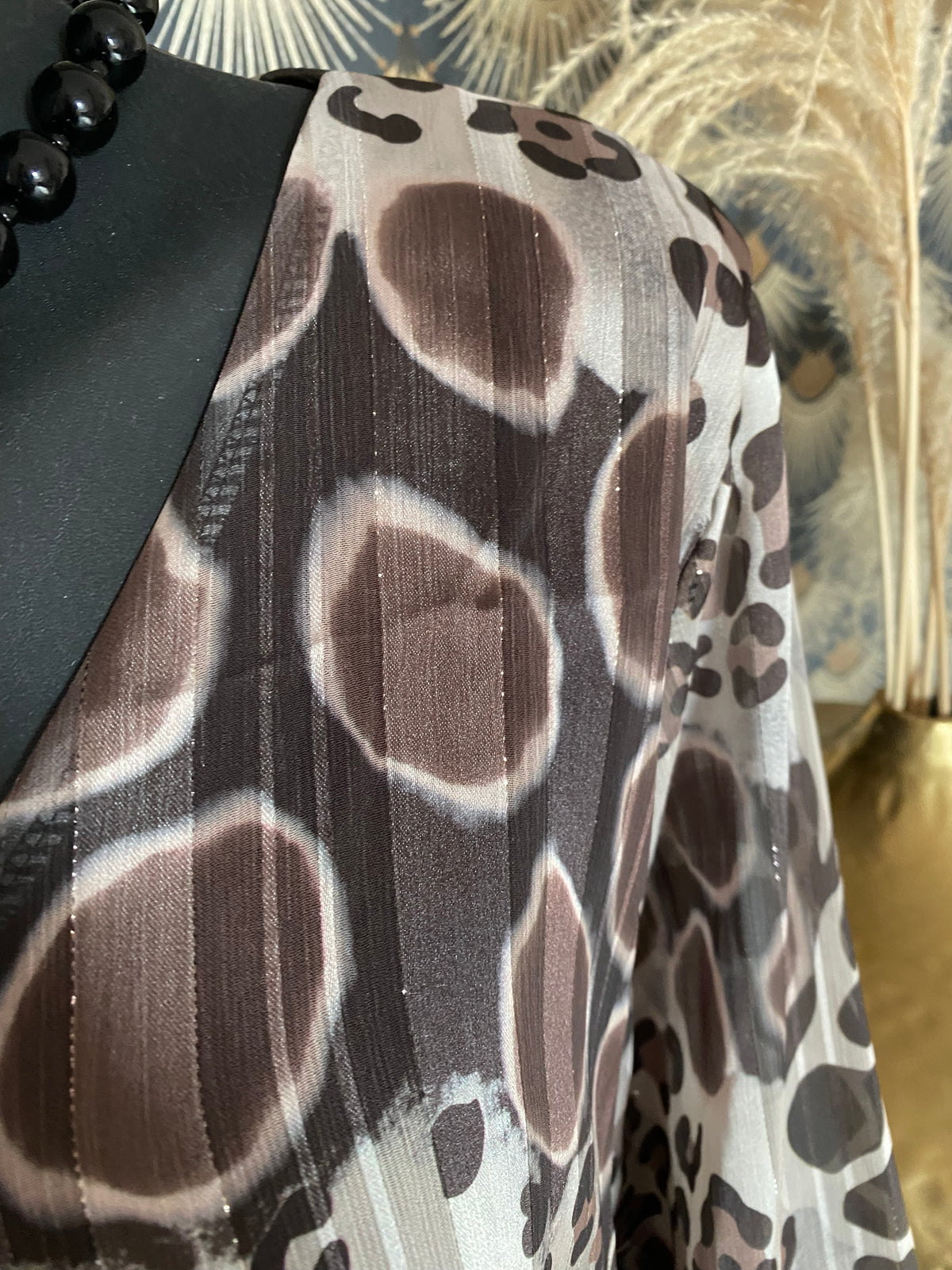 BLOUSE FLUIDE LEOPARD CHOCO TU 36/44