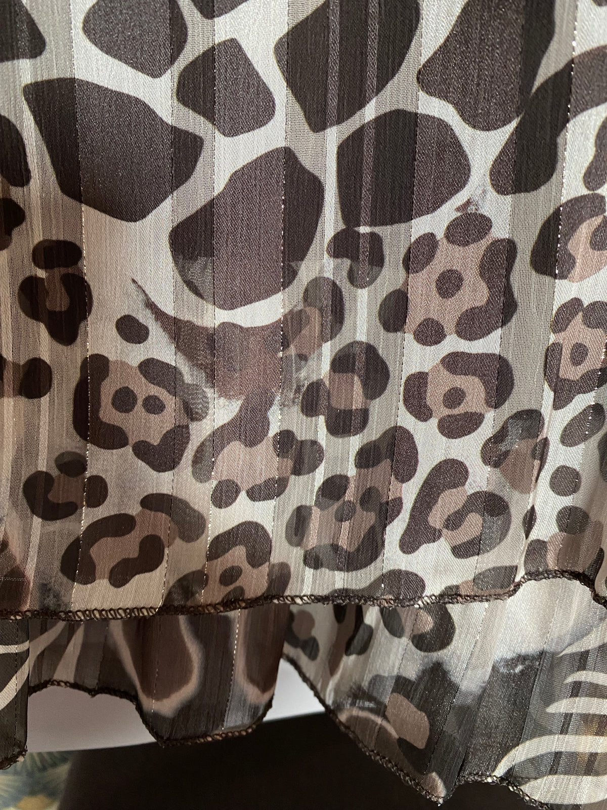 BLOUSE FLUIDE LEOPARD CHOCO TU 36/44