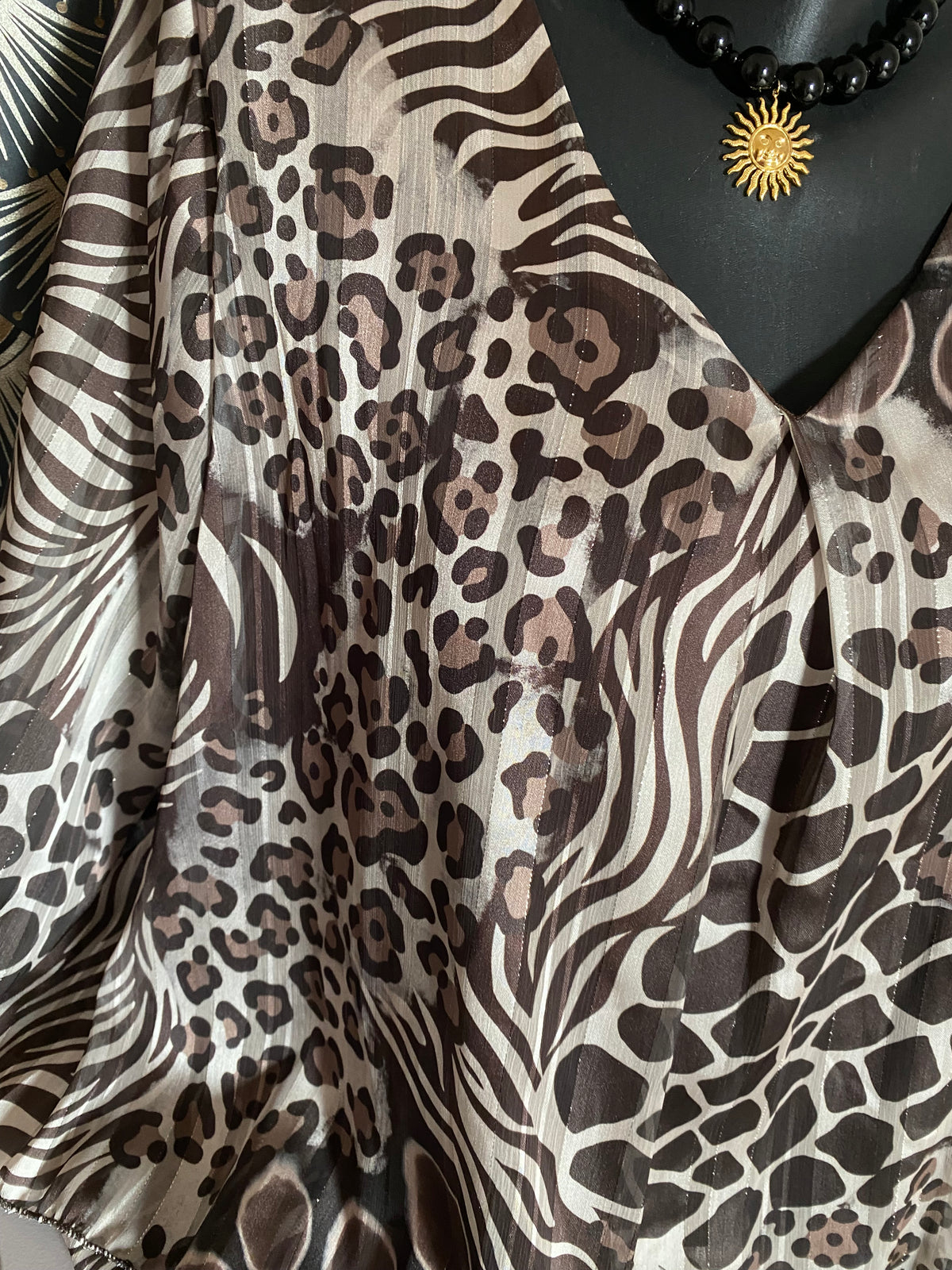 BLOUSE FLUIDE LEOPARD CHOCO TU 36/44