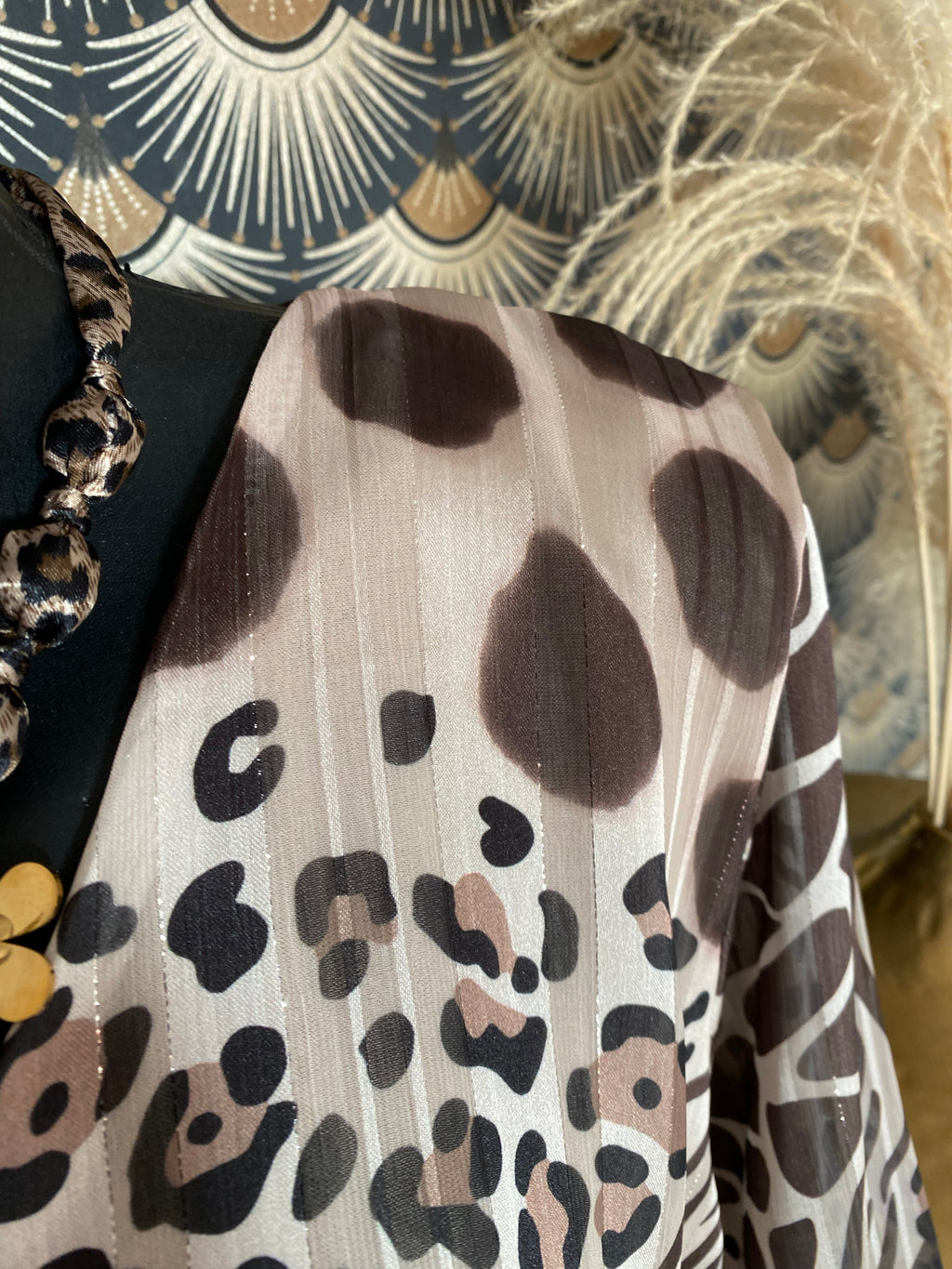 BLOUSE FLUIDE LEOPARD BEIGE TU 36/44