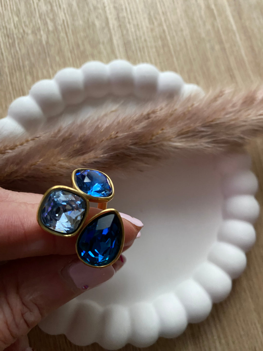 BAGUE CRISTAL BLEU