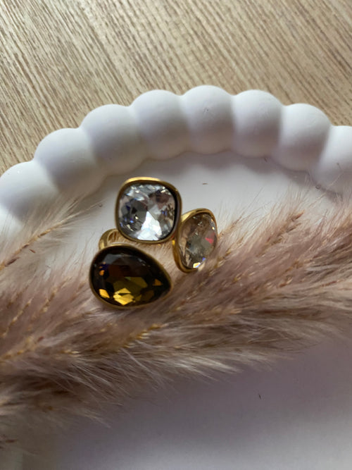BAGUE CRISTAL BRUN