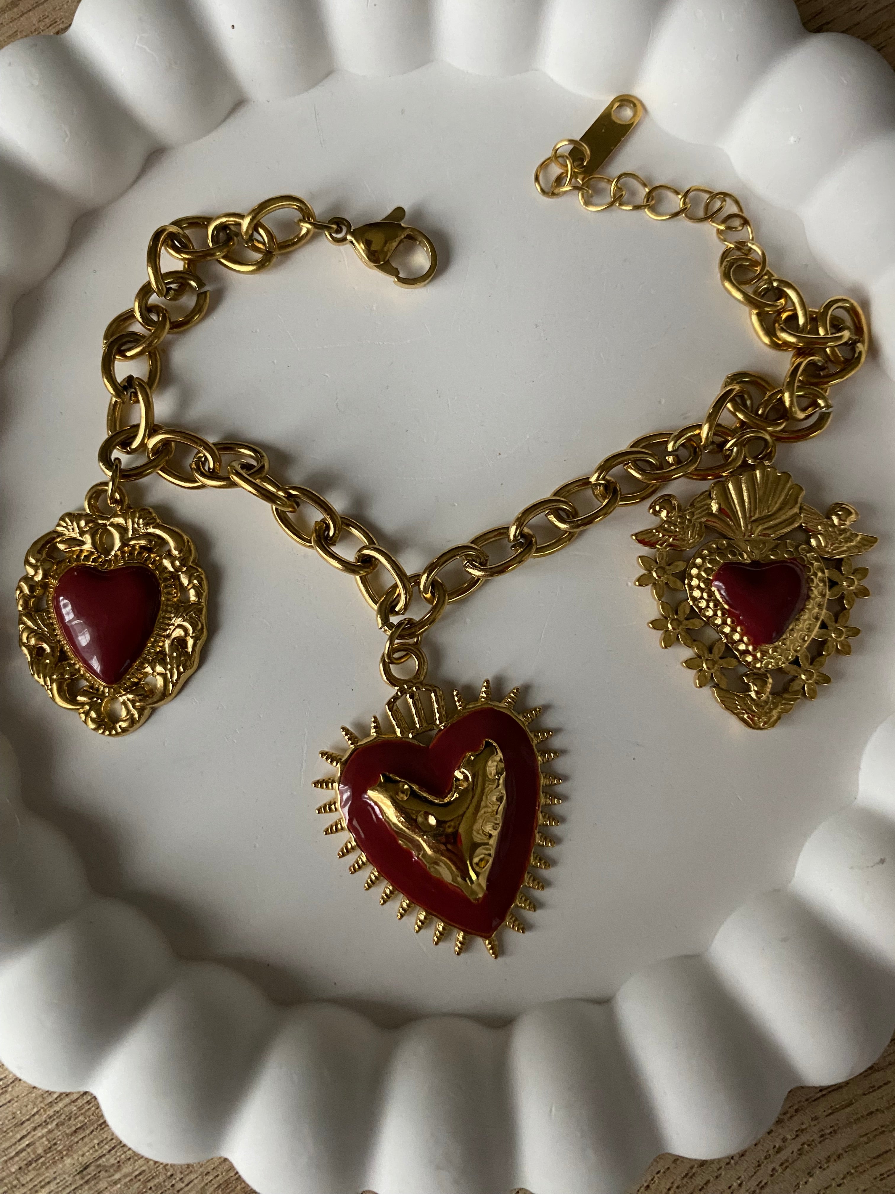 BRACELET COEURS ACIER INOXYDABLE