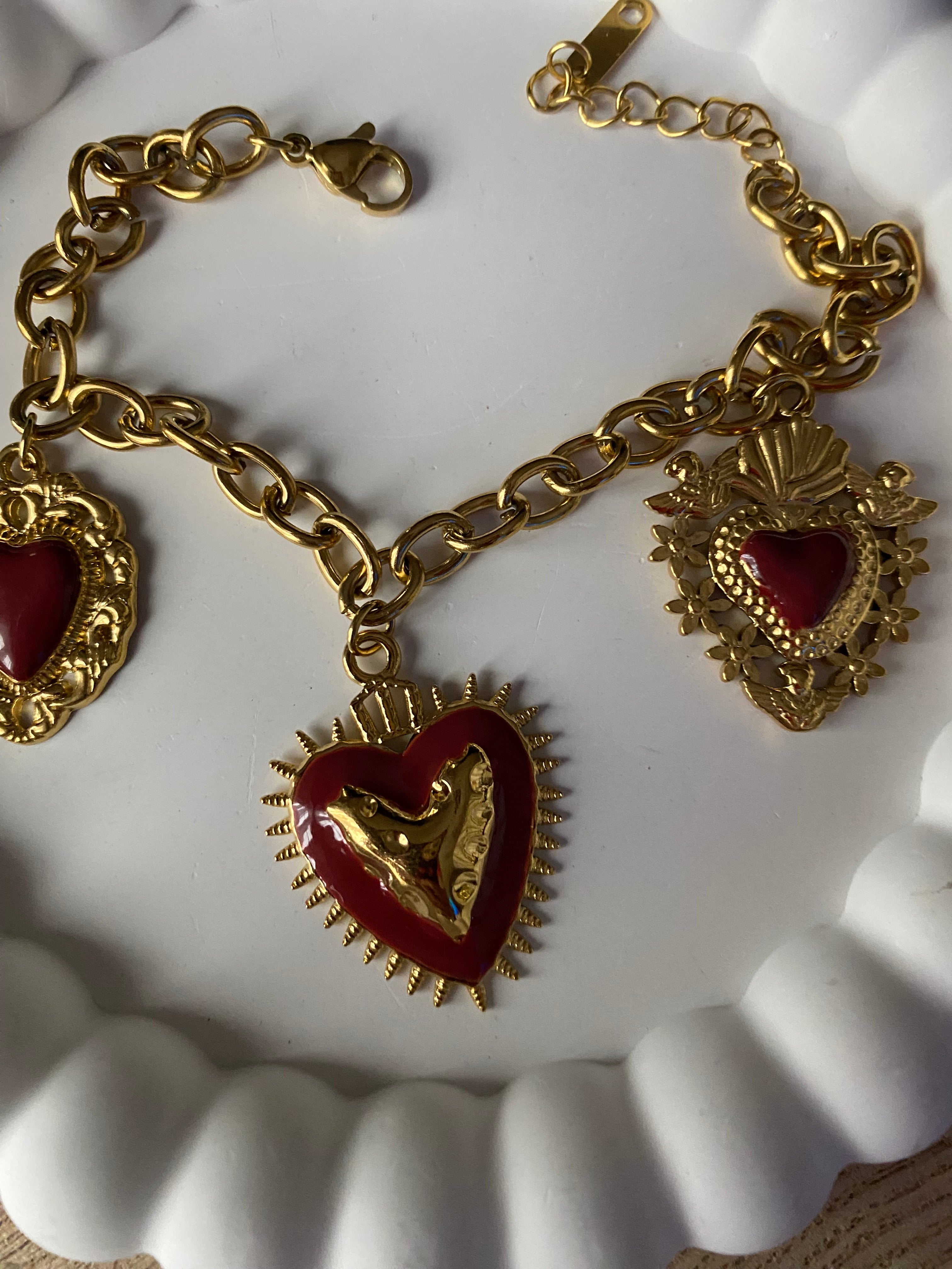 BRACELET COEURS ACIER INOXYDABLE