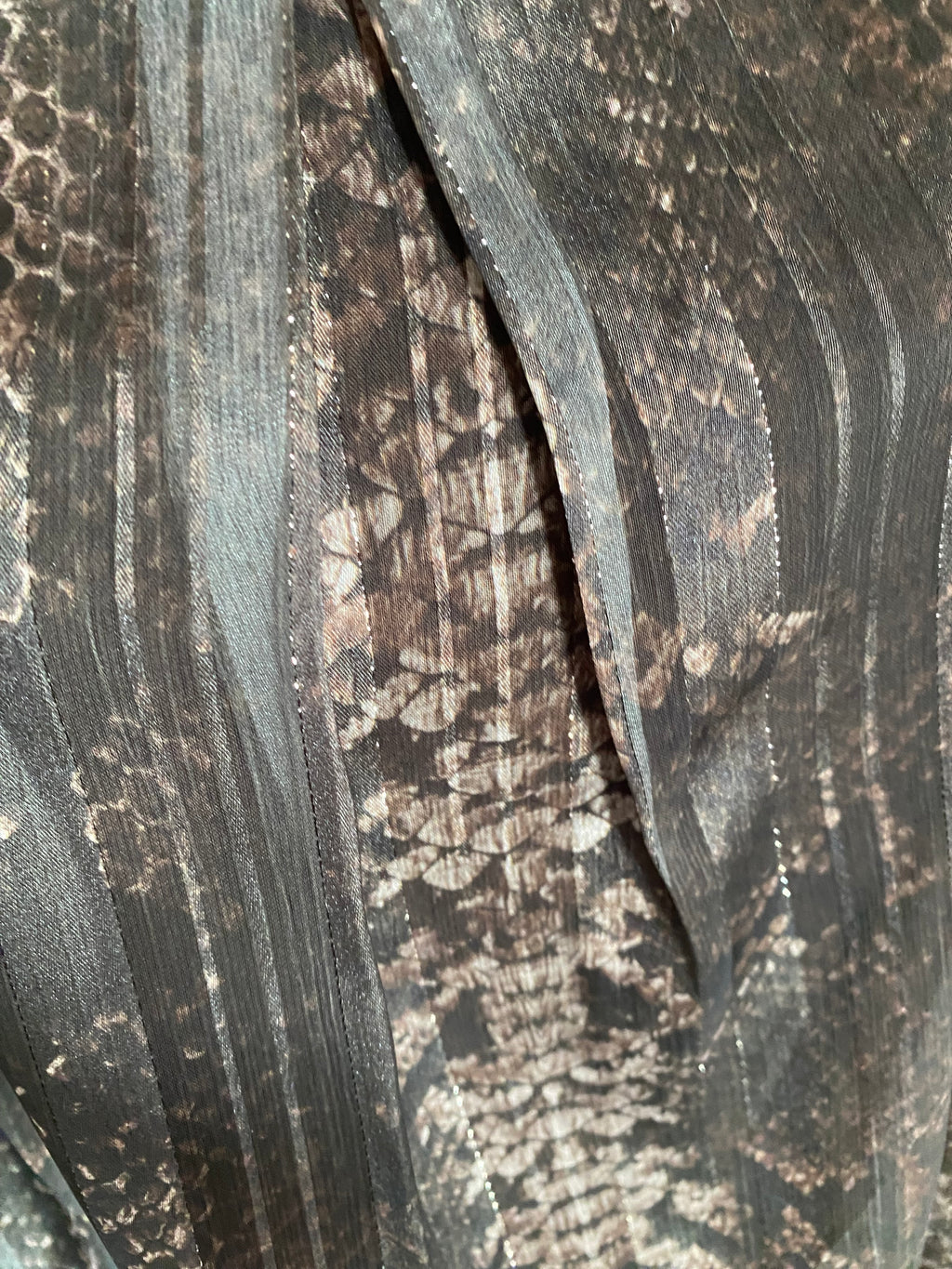 BLOUSE FLUIDE PYTHON MARRON ET NOIRE  TU 36/44