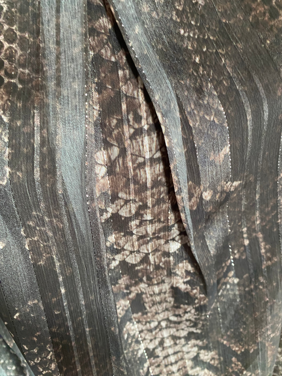 BLOUSE FLUIDE PYTHON MARRON ET NOIRE  TU 36/44