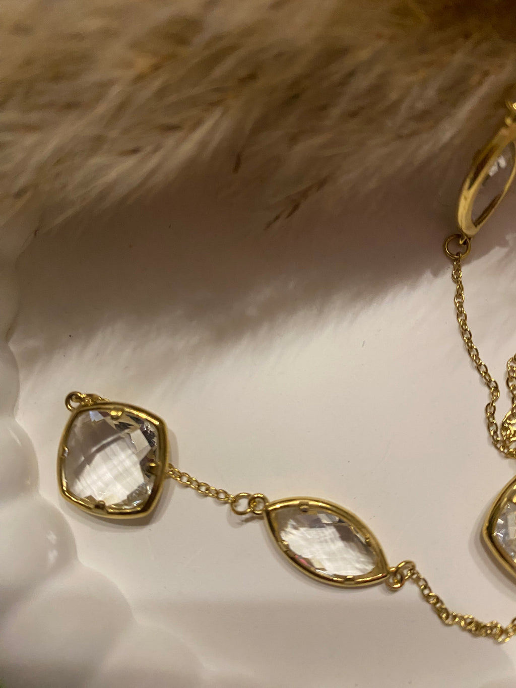 COLLIER CRISTAL  ACIER INOXYDABLE
