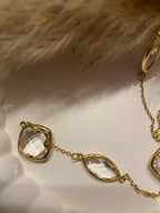 COLLIER CRISTAL  ACIER INOXYDABLE