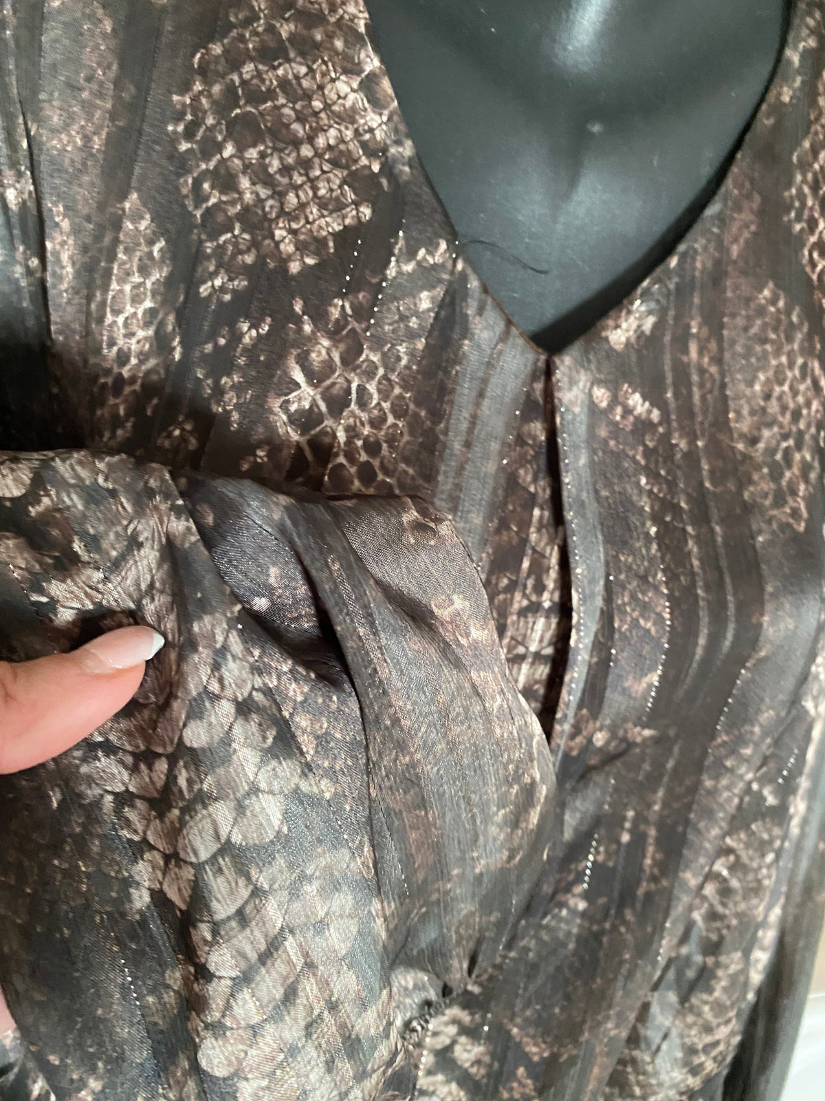 BLOUSE FLUIDE PYTHON MARRON ET NOIRE  TU 36/44