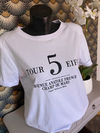 TEE SHIRT TOUR 5  36/42    BLANC
