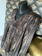 BLOUSE FLUIDE PYTHON MARRON ET NOIRE  TU 36/44