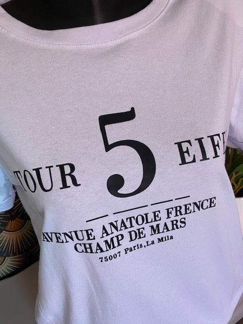 TEE SHIRT TOUR 5  36/42    BLANC