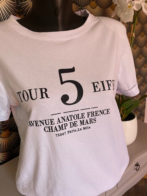 TEE SHIRT TOUR 5  36/42    BLANC