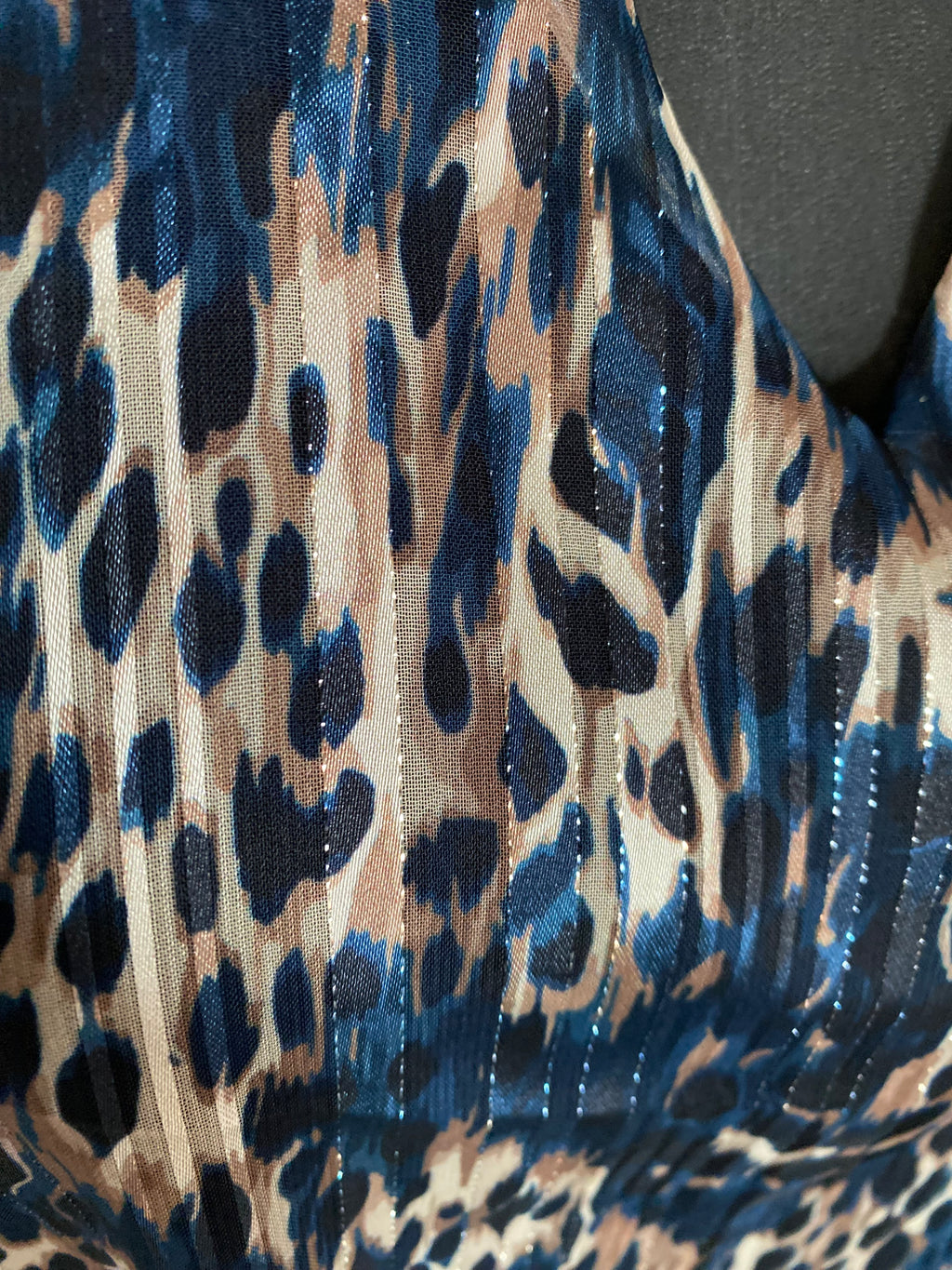BLOUSE LEOPARD BLEU MARINE TU34/42