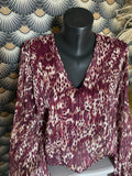 BLOUSE LEOPARD BORDEAUX  TU34/42