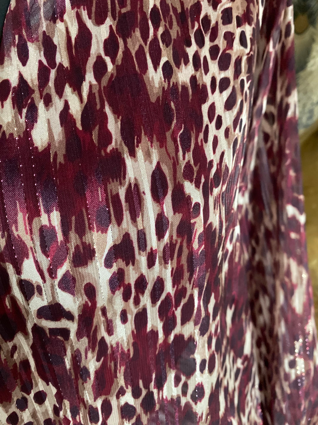 BLOUSE LEOPARD BORDEAUX  TU34/42