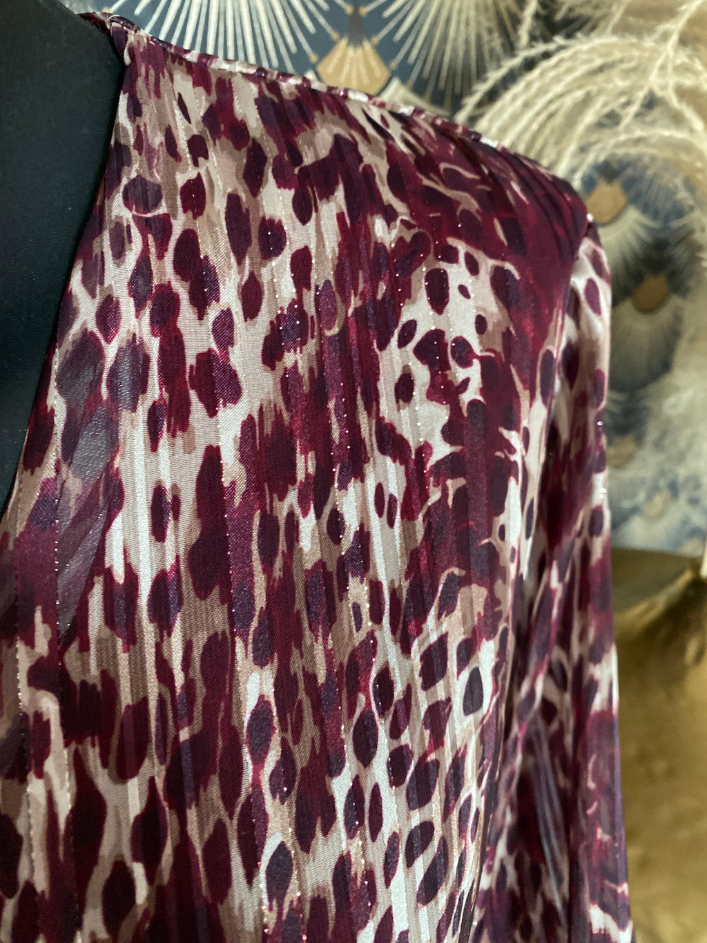 BLOUSE LEOPARD BORDEAUX  TU34/42