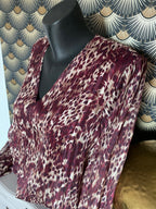 BLOUSE LEOPARD BORDEAUX  TU34/42