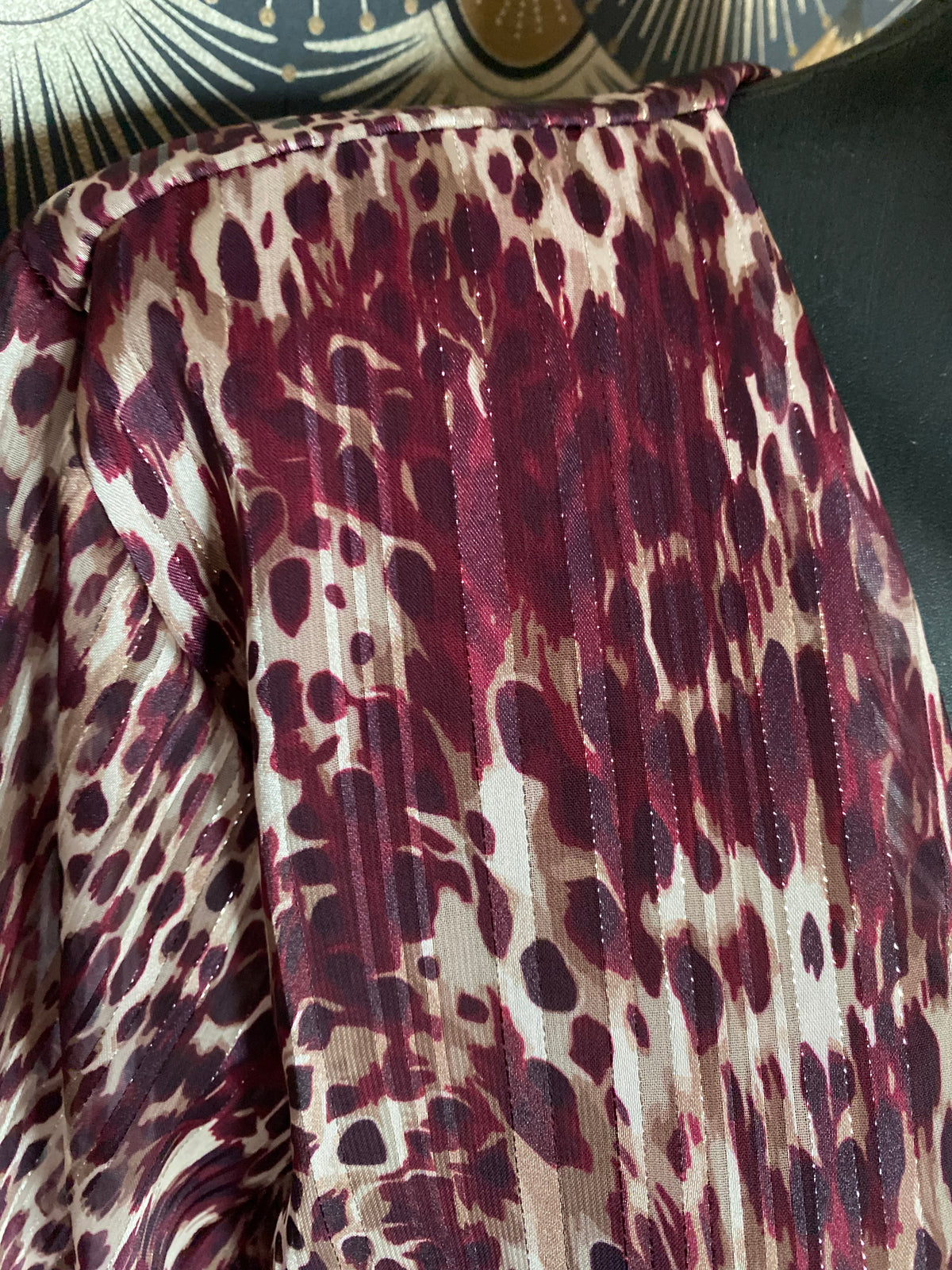 BLOUSE LEOPARD BORDEAUX  TU34/42
