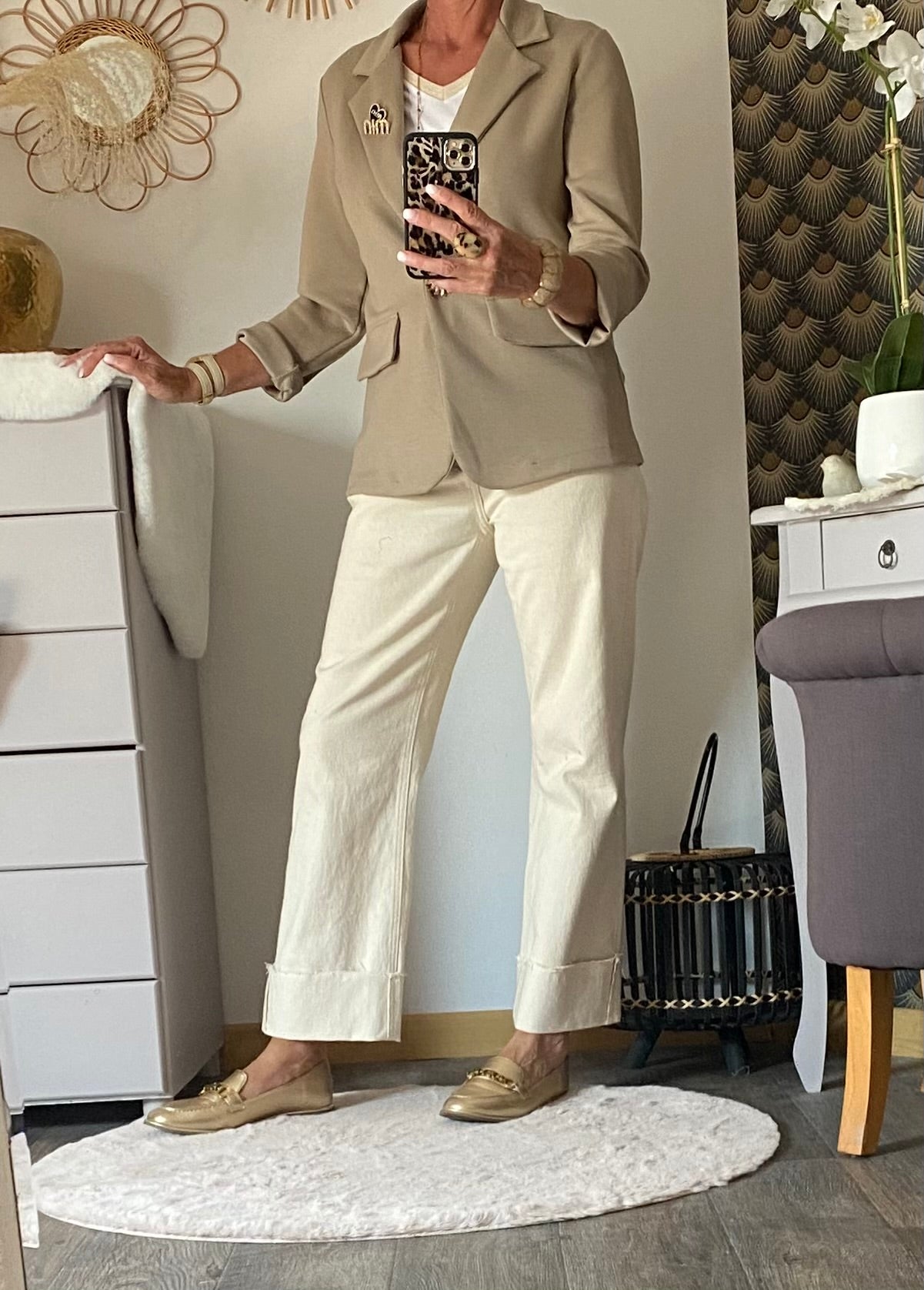 VESTE BLAZER SOLEIL MIN BEIGE 36/42