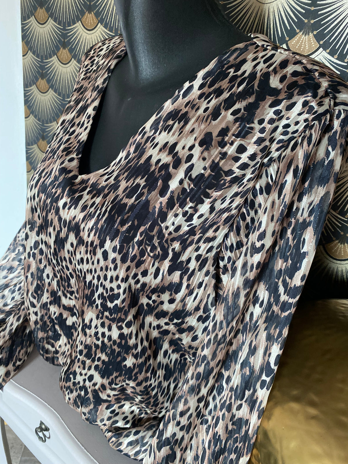 BLOUSE LEOPARD CAMEL   TU34/42