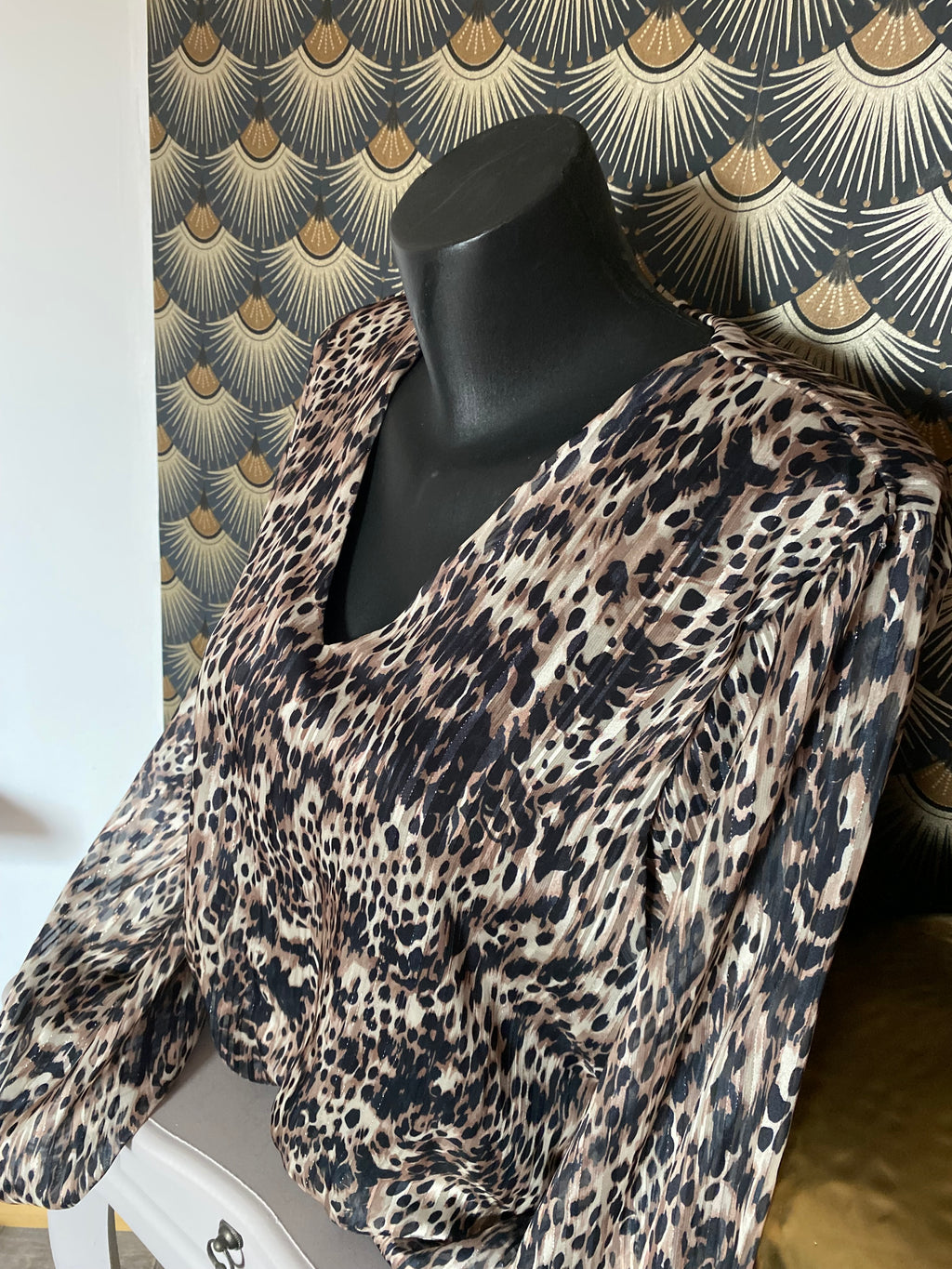 BLOUSE LEOPARD CAMEL   TU34/42