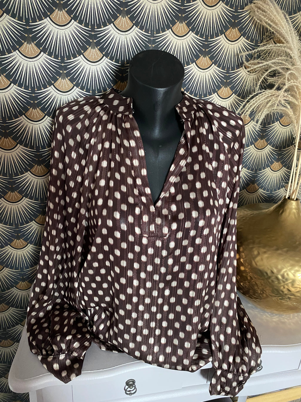 BLOUSE FLUIDE CHOC A POIS  TU 38/44 PETIT 46