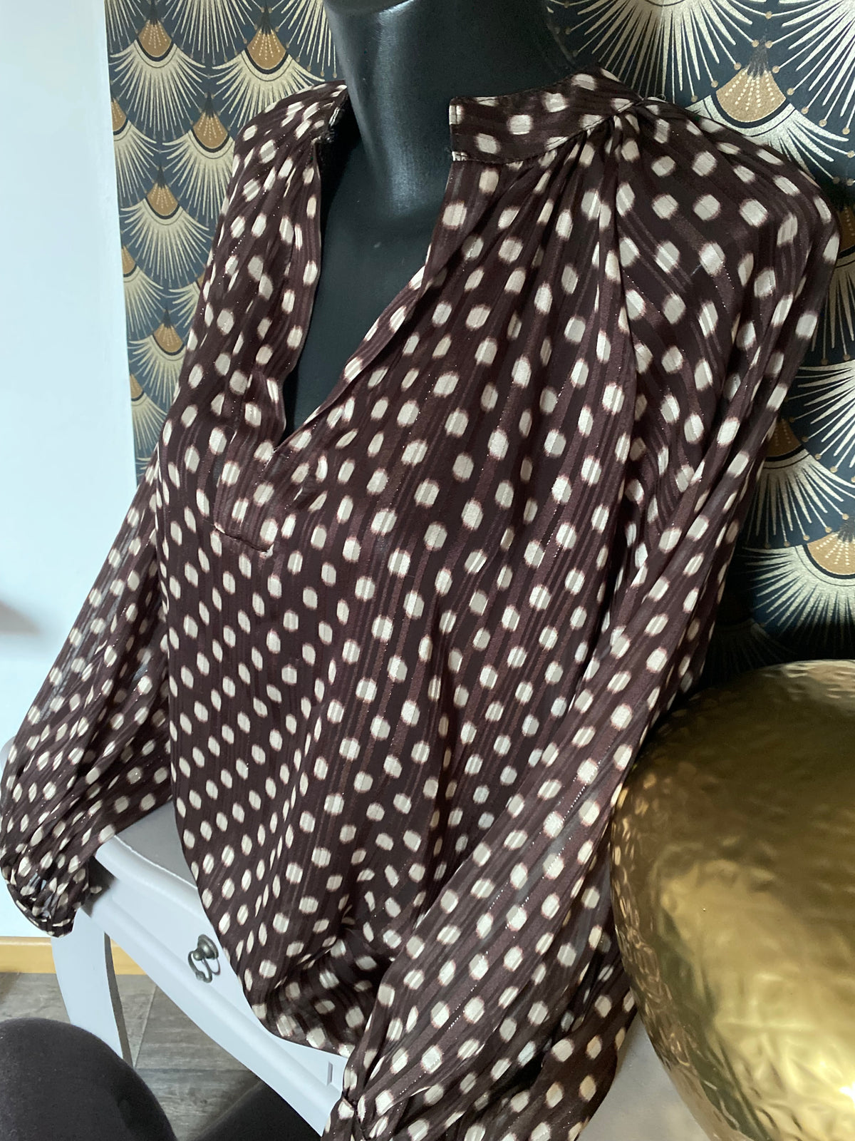 BLOUSE FLUIDE CHOC A POIS  TU 38/44 PETIT 46