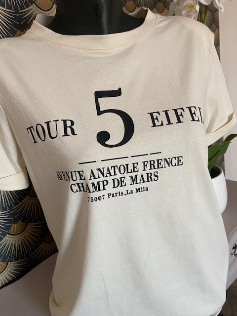 TEE SHIRT TOUR 5  36/42    ECRU