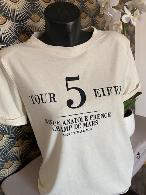 TEE SHIRT TOUR 5  36/42    ECRU