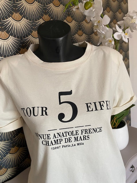 TEE SHIRT TOUR 5  36/42    ECRU
