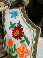 GILET BRODE BLANC  VERT GUCCI     34/42