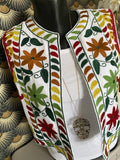 GILET BRODE  BLANC KAKI      34 /42