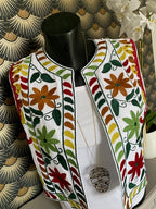 GILET BRODE  BLANC KAKI      34 /42